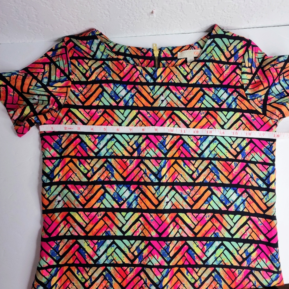 Gianni Bini Abstract Watercolor Geometric Shift Mini Dress Size Small - Picture 7 of 8